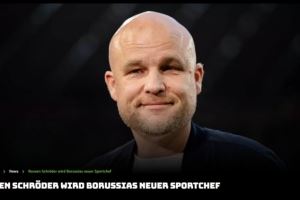 门兴格拉德巴赫官方：施罗德出任俱乐部的新任体育总监